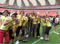 Miss World Sportswoman 2009 Japan, 2nd Miss Jamaica, 3rd Miss Hungary on Nelson Mandela Bay stadium, Port Elizabeth, FIFA World Cup 2010 venue