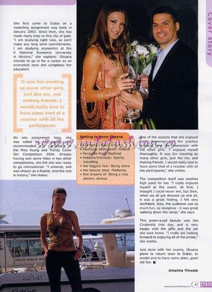 2003 Miss Young & Trendy in UAE Dubai, Winner Oksana Shcherbyna