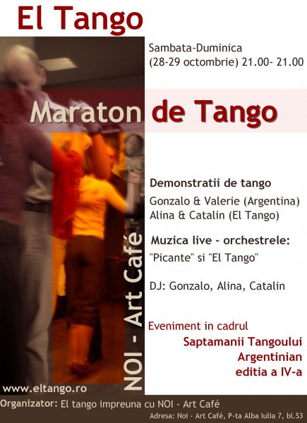 Dans_2006 Clubul `El Tango` impreuna cu NOI-Art Cafe din Piata Alba Iulia organizeaza primul MARATON DE TANGO- 24 de ore din Romania