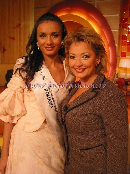 ROXANA CURELEA, reprezentanta Romaniei la Miss Intercontinental Bahamas 2006, invitata la Mihaela Tatu, `De 3X femeie` (30.10.2006), aleasa la Festival Valea Prahovei prin Infofashion Platinum Agency