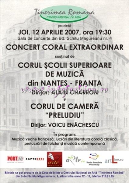 Centrul National de Arta `TINERIMEA ROMANA` va invita la Concert Coral Extraordinar