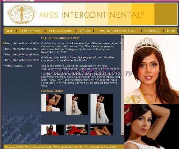 MISS INTERCONTINENTAL 2009 (editia nr.38), Winner 2008 Miss Colombia