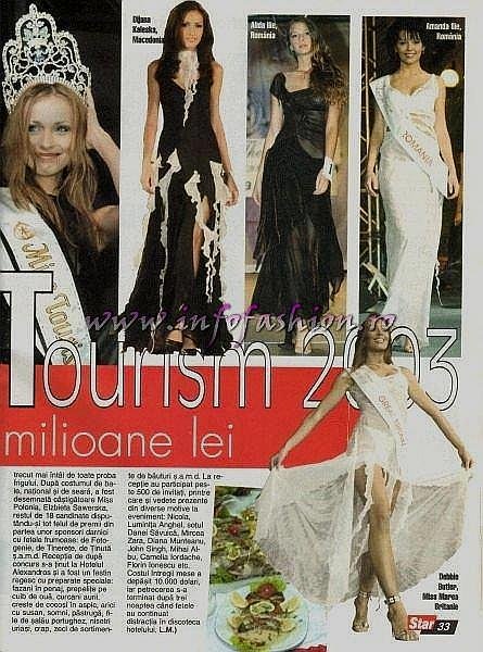 Amanda Ilie a reprezentat Romania la Miss Tourism Europe 2003,prima Finala Internationala a unui concurs de frumuste gazduita de Romania