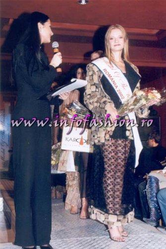 Liza_Panait designer Casa Vili si Platinum Ag infoFashion va invita la Model of the Universe Finala Nationala Romania 2002 in Bucuresti