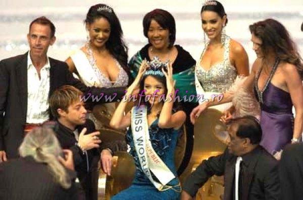 China Sanya: Winner Miss World 2007 Miss China, Zhang Zilin, 1st r.up Miss Angola Micaela REIS and 2nd r.up Miss Mexico Carolina Moran Gordillo