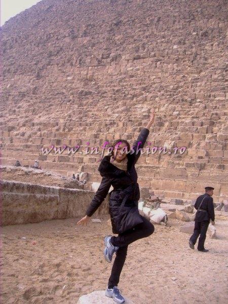 Laurette Atindehou in Egypt the Pyramids of Gizeh and the Sphinx 