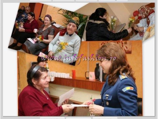 ZIUA FEMEII - reprezentanti ai Statului Major General le-au oferit tuturor doamnelor de la Centrul de servicii sociale `Sfântul Nectarie` din Bucuresti flori si cadouri cu prilejul Zilei de 8 Martie