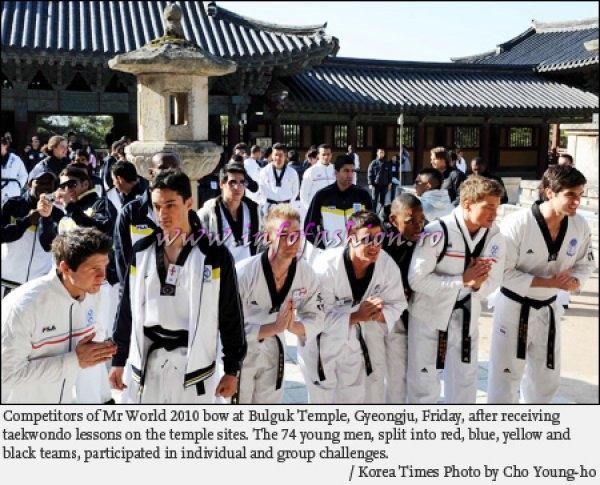 Mr World Contestants Learn Taekwondo Korea Times Photo by Cho Young-ho