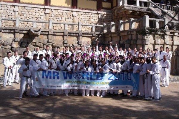 Voicu_Panzar 2010 Romania in MISTER WORLD Tae Kwon Do at Bulguksa Temple in Korea, titles for Peru and Czech Rep.
