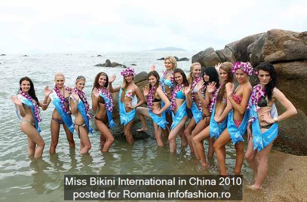 China Miss Bikini International contestants on Beijing Simatai Great Wall & debut in Sanya 2010