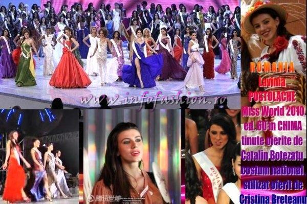 Lavinia_Postolache Romania la Miss World 2010 ed.60 in Sanya, China tinute oferite de Catalin Botezatu costum national stilizat Cristina Breteanu