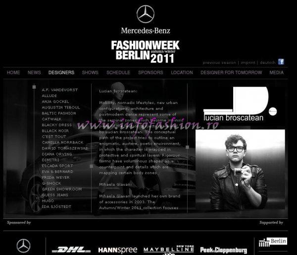 Germany Mercedes Benz Fashion Week Berlin 19- 22.01.2011 Romanian Designer Lucian Broscatean