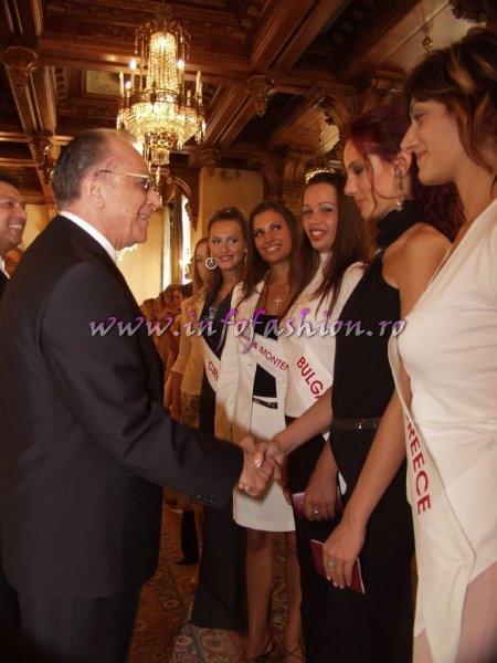 Platinum 2003 Ag Infofashion Official Visit at Romania Presidency (Palatul Cotroceni), Ion Iliescu meeting with Miss Tourism Europe Contestants
