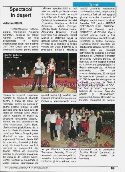 Turneul in Dubai al OCC, articol in Revista ACTUALITATEA MUZICALA a UCMR