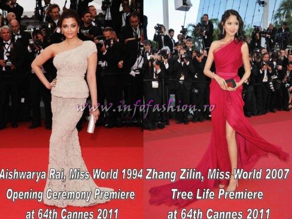 2011_Miss World News 1997 Aishwarya Rai si Zhang Zilin-2004 pe covorul rosu la Festivalul de Film de la Cannes, France