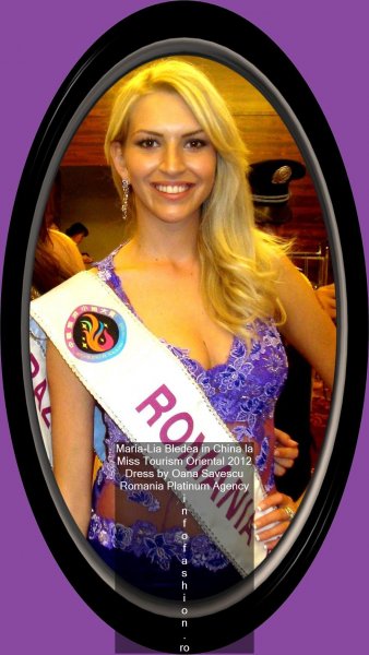 Romania- Maria Lia Bledea la Miss Tourism Oriental 2012 Dress by Oana Savescu