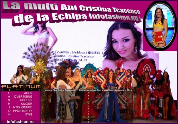 La multi ani Cristina Tcacenco ! 2nd runner up Best Body la Miss Bikini International in China 2011 