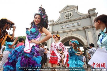 Amalia Girbea in China la Miss All Nations 2012 si Cristina David, Winner Miss All Nations 2011, a 10-a castigatoare InfoFashion Romania -Spirit of Beauty® 
