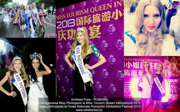 Andreea Popa Castigatoarea Miss Photogenic la Miss Tourism Queen International 2013 dupa Romanian Infofashion Festival 2012