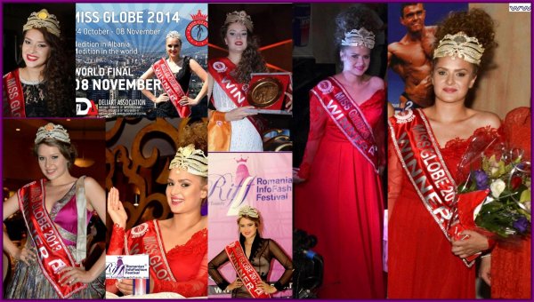 Bianca_Paduraru (Romania) Castigatoarea The Miss Globe 2013 (ed.40) preda titlul si coroana succesoarei sale, la Palace of Sports SHKODER, ALBANIA livestram 08.11.2014 