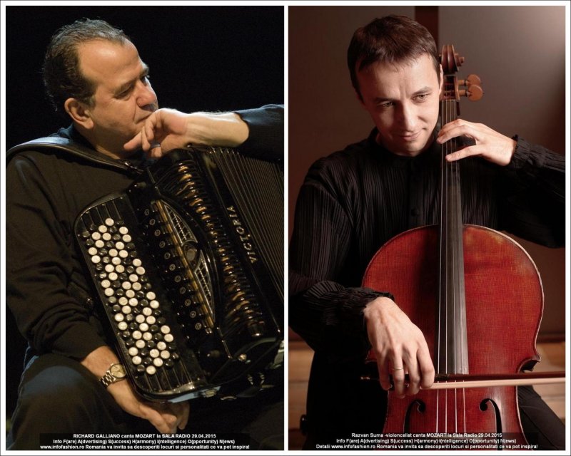Richard_Galliano -acordeonist francez si mare muzician al lumii si Razvan Suma -violoncelist canta MOZART la Sala Radio 29.04.2015
