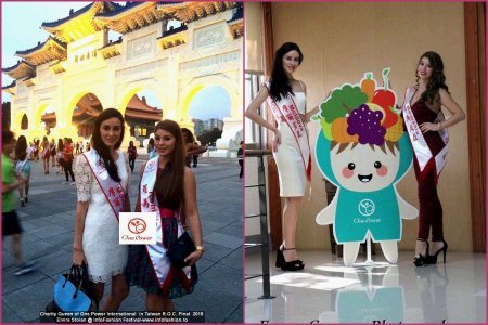 Bolivia Winner Maria Rene Carmona Soliz to Charity Queen of One Power Intl 2015. Contestants: Romania- Andor Denisse, Moldova R- Elvira Stoian 