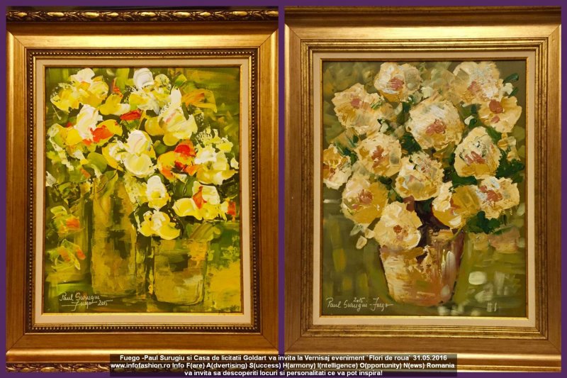 Fuego -Paul Surugiu (muzician si pictor) si Casa de licitatii Goldart va invita la vernisajul eveniment `Flori de roua` 