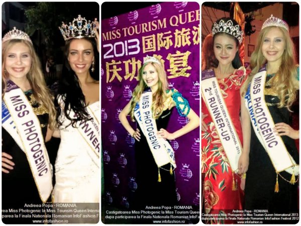 2013 Andreea Popa Castigatoarea Miss Photogenic la Miss Tourism Queen International, dupa RIFF 2012