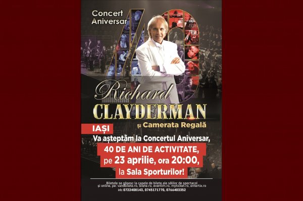 Spectacol Richard Clayderman si Camerata Regala Turneu Aniversar 40 de ani de activitate 21-23.04.2018