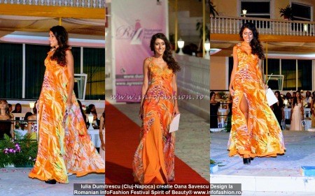 Iulia Dumitrescu la Romanian Infofashion Festival, creatii Oana Savescu Design